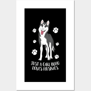 Just A Who Loves Huskies Husky Posters and Art